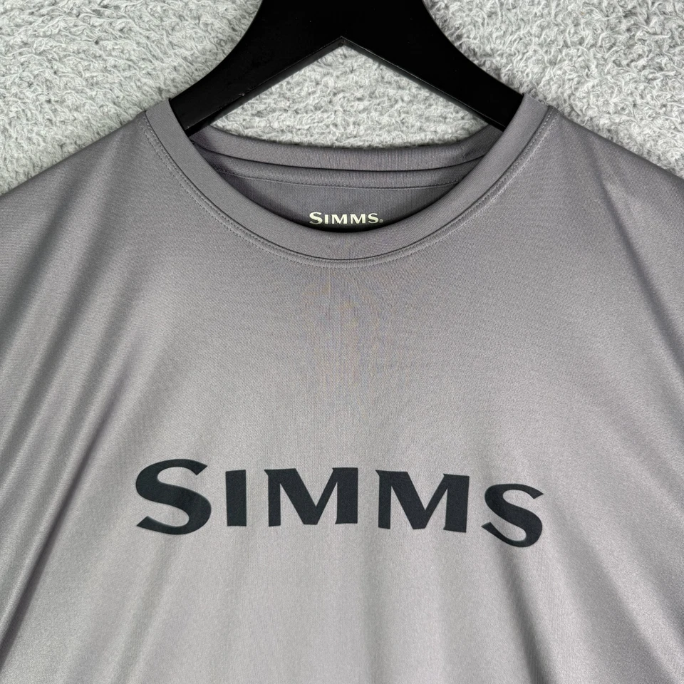 Camisa de pesca Simms para hombre gris medio manga larga UPF protección solar pesca con mosca Foto 2 de 4
