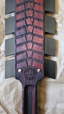 RMJ Tactical Macuahuitl Aztec War Club, Death God Skull, Red