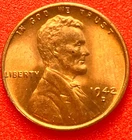 1942-D Lincoln Wheat Cent Penny GEM RED BU From an Original Bank Roll