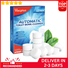 Vacplus Toilet Bowl Cleaner Tablets 12 PACK, Automatic Toilet Bowl Cleaners