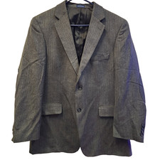 Stafford Sport Coat 42R Elbow Pads Herringbone 100 Wool Academia Money