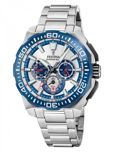 Festina F20724/1 Herrenuhr Chrono Bike Chronograph 45 MM 20 ATM mit Edelstahl Gl - Bild 1 von 1