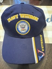 USA NAVY VETERAN BLUE BASEBALL STYLE EMBROIDERED HAT BALL CAP HAT VET