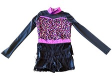 Weissman IC Purple Sequin Fringe Dance Costume Jazz Tap Leotard