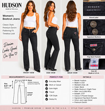 Hudson Jeans Women’s 28 Black Bootcut Flare Made in USA Y2K 27.5” Inseam