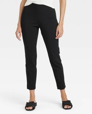 A New Day Women's High Rise Skinny Ankle Pull On Pants Black Size 8