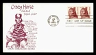DR WHO 1982 FDC INDIAN CRAZY HORSE BAZAAR CACHET PAIR M75270