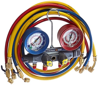 #ad Yellow Jacket 46013 Brute II Test and Charging Manifold F C Red Blue Gauge $259.99