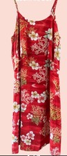 Women's Hawaiian Tank Dress Small Puanani Rayon Vintage Red Tropical