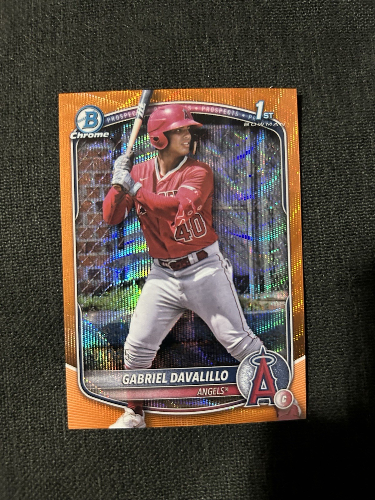 2025 Bowman Chrome Gabriel Davalillo 1st Bowman Orange Wave Refractor 01/25