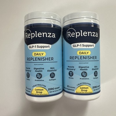 (2) Replenza Daily Replenisher Lemon Drop Powder Zero Sugar Exp 9/26