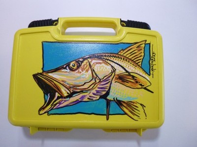 cliff bugger fly box jr with custom hand painted snook art by j martinez