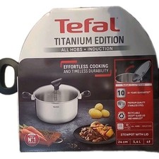 Tefal Titanium Editon 24cm Stewpot With Lid All Hobs + Induction 