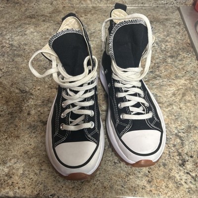 Converse Run Star Hike Hi Womens Sz Mens 6.5 Wo  s 8 Black White Platform Shoe