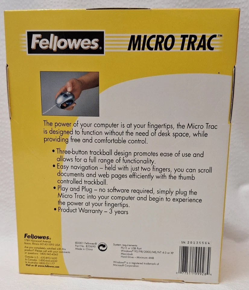 FELLOWES Micro Trac USB & PS/2 Windows 95/98/2000/ME/XP - Image 3 of 3