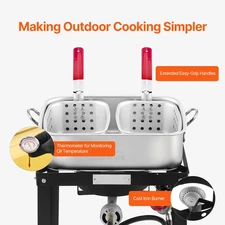 18 Qt Fish and Wing Fryer Aluminum Outdoor Propane Deep Fryer Kit with 2 Baskets