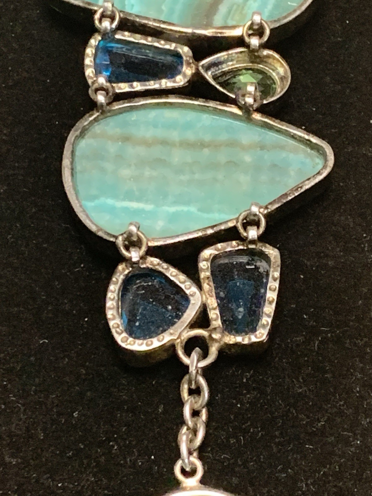 Handmade Statement Style Linked Multi-stone .925 … - image 8