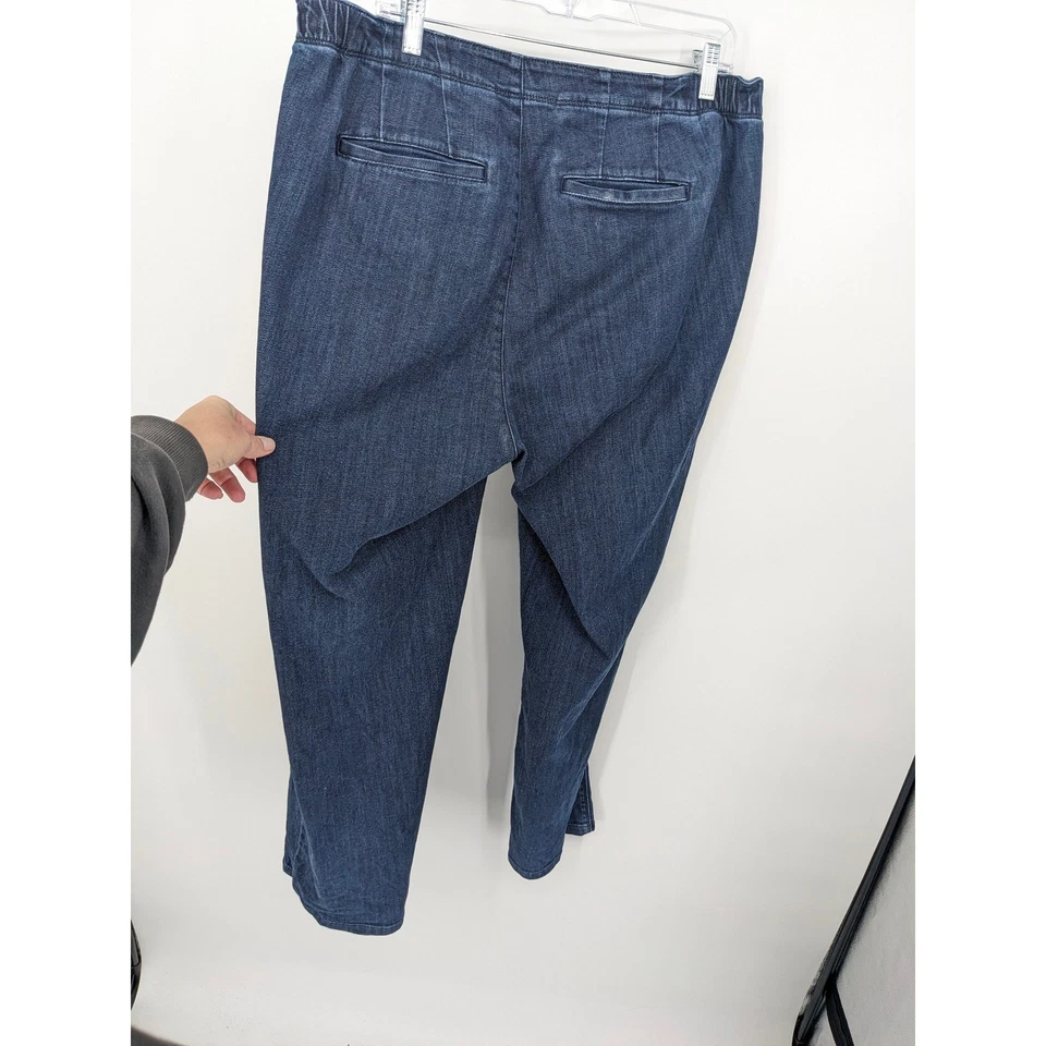 Pantalones de mezclilla para mujer Jill 16W azul metropolitano pierna completa lavado oscuro cintura elástica Foto 4 de 4