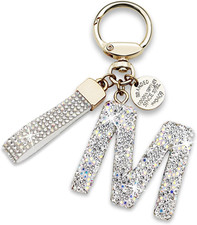 Initial Letter Keychain Gift for Women Girls Cute keyring for Backpack