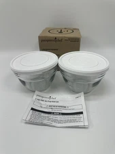 Pampered Chef 2-Cup/500ml Prep Bowl Set w/Lids ~ Set of 2 ~ USA ~ #1742 ~ New