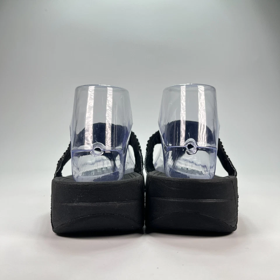 Sandália Tanga FitFlop Incastone Toe Preta Strass Leve Feminina Tamanho 7 - Imagem 3 de 4