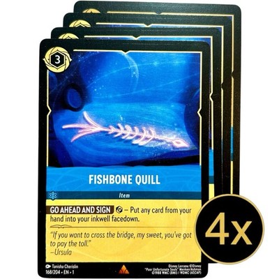 4x Fishbone Quill 1 Lorcana  Playset NM #168/204