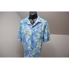 Tommy Bahama Hawaiian Button Up Shirt Mens XL Silk Blend Floral Short Sleeve