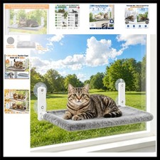 Cordless Cat Window Perch, Foldable Stable Cat Hammock, Breathable for Overlo...