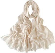 Women Scarf Cotton Linen Shawl Wrap Plain -Lightweight Headscarf 39"X77"