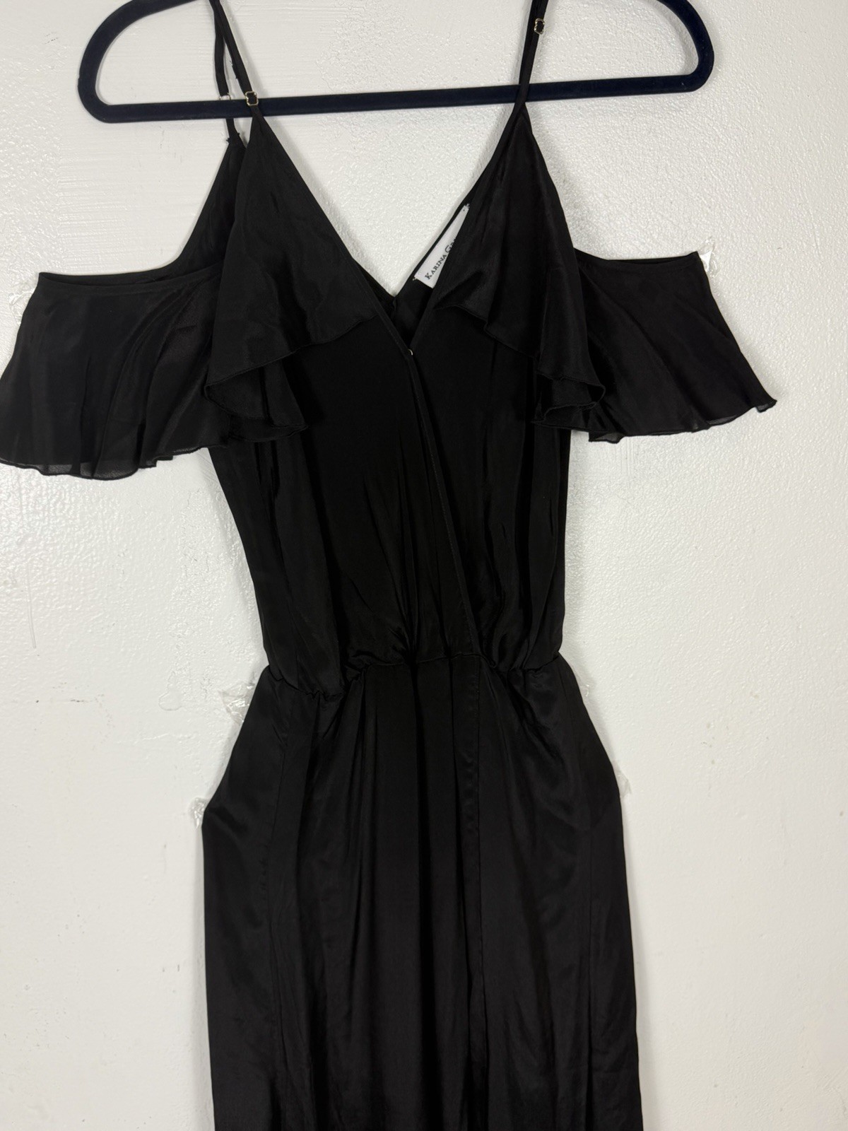 Karina Grimaldi Spaghetti Strap Cold Shoulder Bla… - image 1