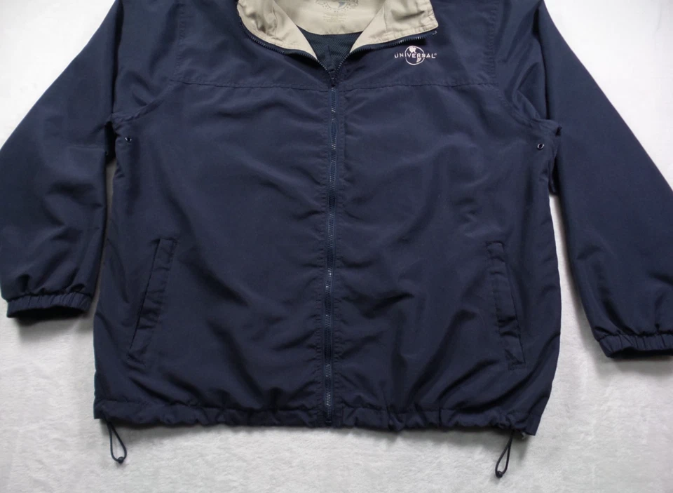 Chaqueta Universal Studios Para Hombre Talla Extra Grande Azul Cremallera Completa Bolsillos con Capucha Foto 2 de 4