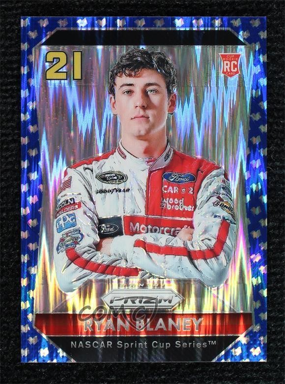 2016 Panini Prizm NASCAR Blue Flag Prizm 54/99 Ryan Blaney #26