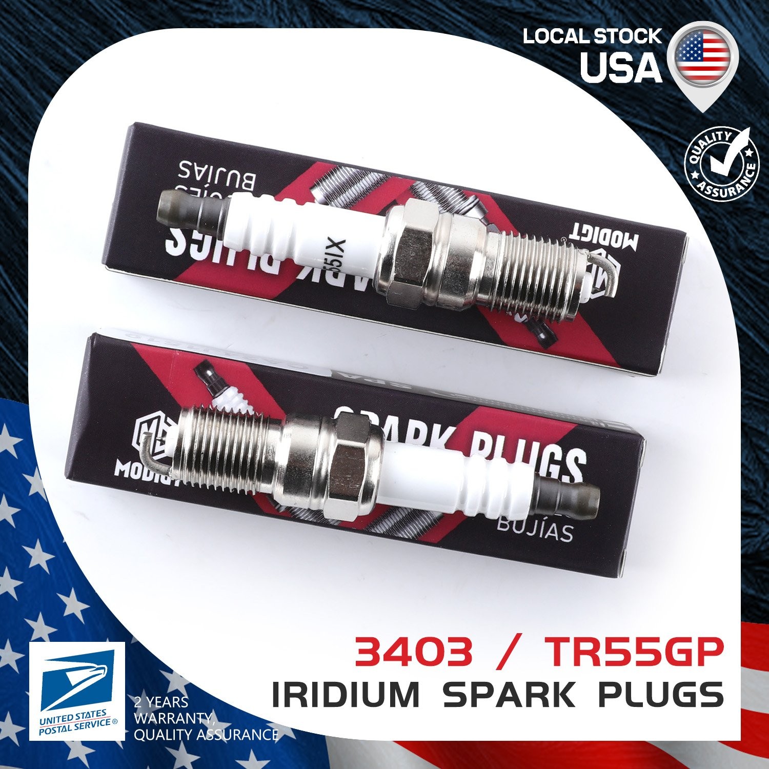 Premium 2Pcs Replacement For NGK 3403 TR55GP Iridium Spark Plugs New MODIGT