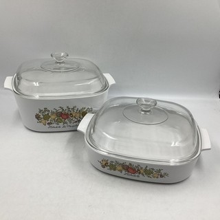 Vintage Corning Ware "Spice Of Life" Casseroles Dishes With Lids x 2(H5) NS#8672