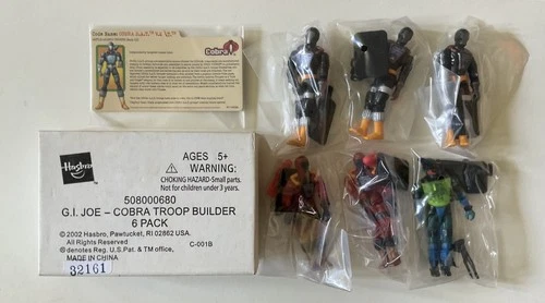 New ListingG.I Joe 2002 COBRA TROOP BUILDER 6 Pack Hasbro Overkill, Cobra Inferno B.A.T V2