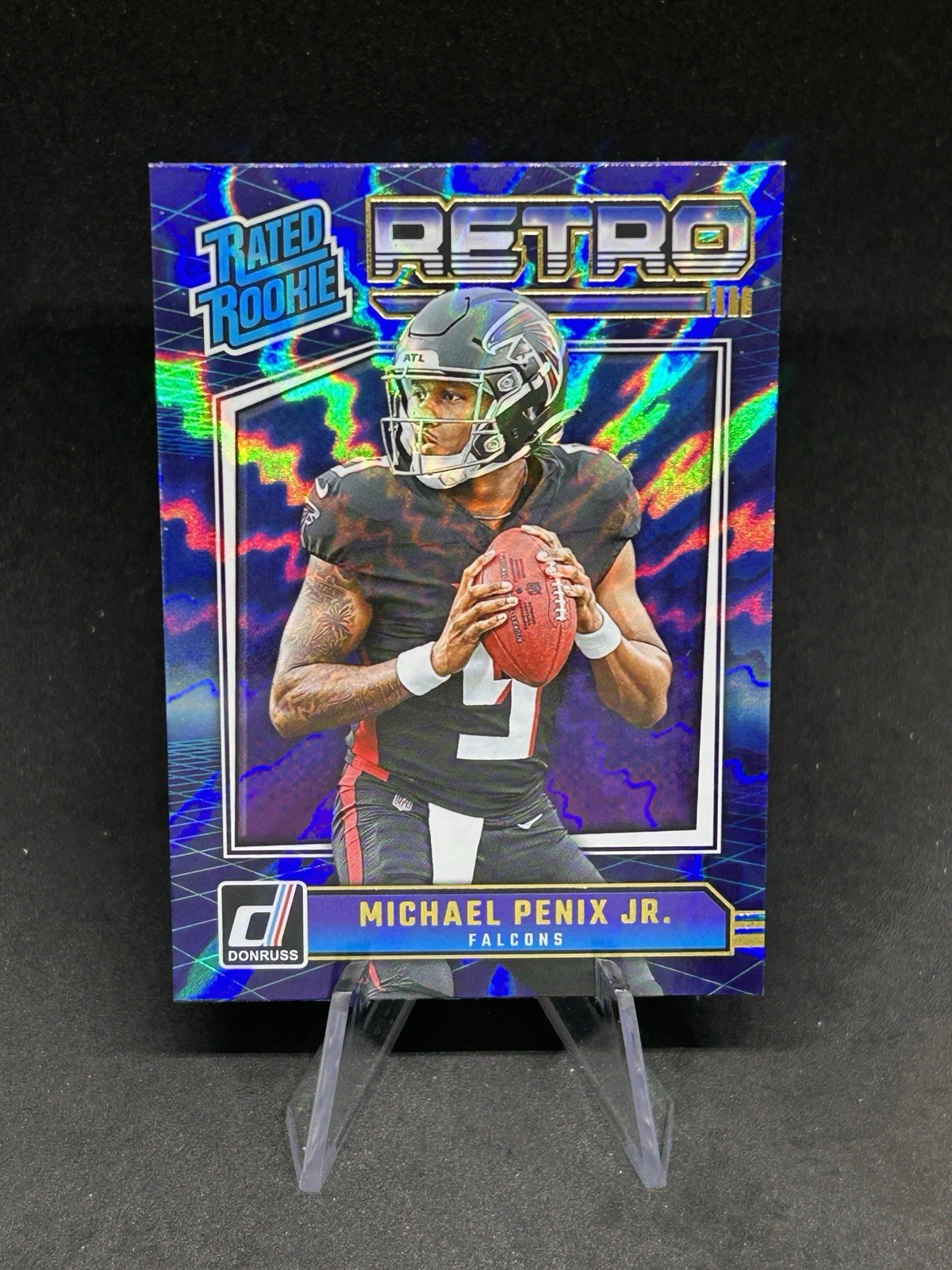 2024 Panini Donruss Michael Penix Jr. Rated Rookie Retro RC #7 Atlanta Falcons