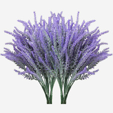 Artificial Lavender Flower Stems Bundle 20 Pcs 15in Purple Detachable Plastic