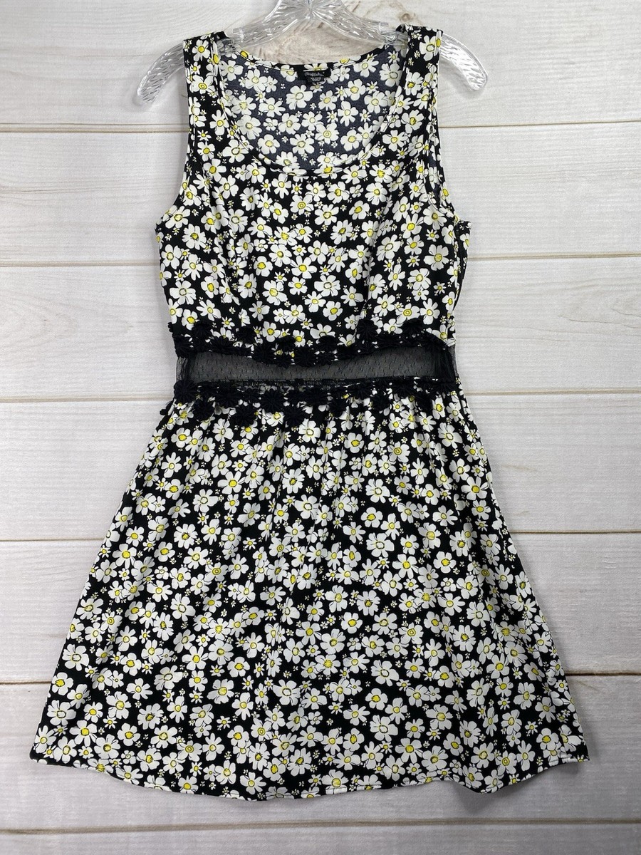 Rhapsody Dress Jr XL Daisies Mesh Waist Detail Cottagecore Lightweight Summer