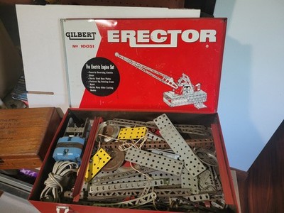 Gilbert Erector The Electric Engine Set 10051 Metal Building Set w/ Box, Motor