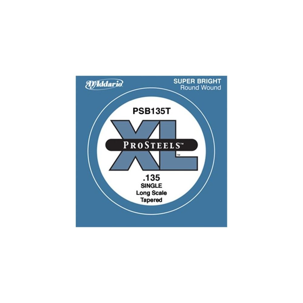 Corde seule longue ProSteels PSB135T pour basse sans surfilage calibre .135 vibration pure