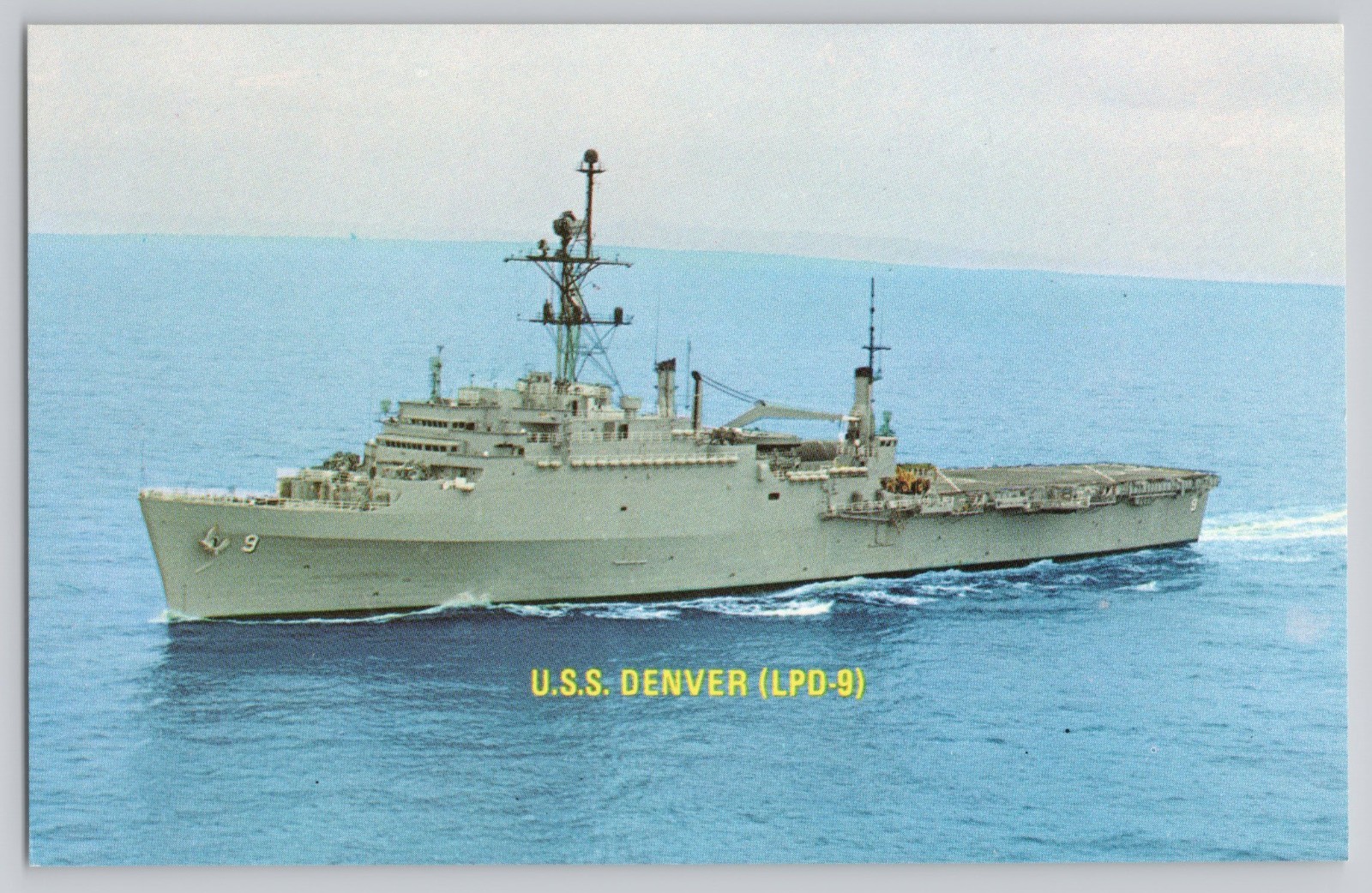 USS Denver LPD-9 Amphibious Transport Dock Military Ship Postcard