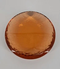 Fire and Light Recycled Glass Round Copper Orange Candle Holder Paperweight 4"