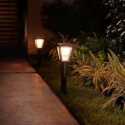 Econic Black Outdoor Pathway Color Changing Integrated LED Low Voltage Smart Plu