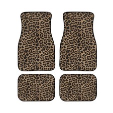 Brown Leopard Print Car Floor Mats Universal Abstract Cheetah Pattern Wild An... Brown Leopard Print Car Floor Mats Universal Abstract Cheetah Pattern Wild An...