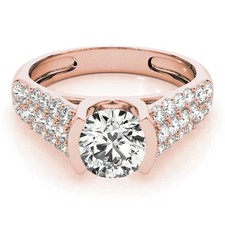 Lab-Created 1.60 Ct Round Cut VVS1 Diamond Wedding Ring 14K Rose Gold Finish