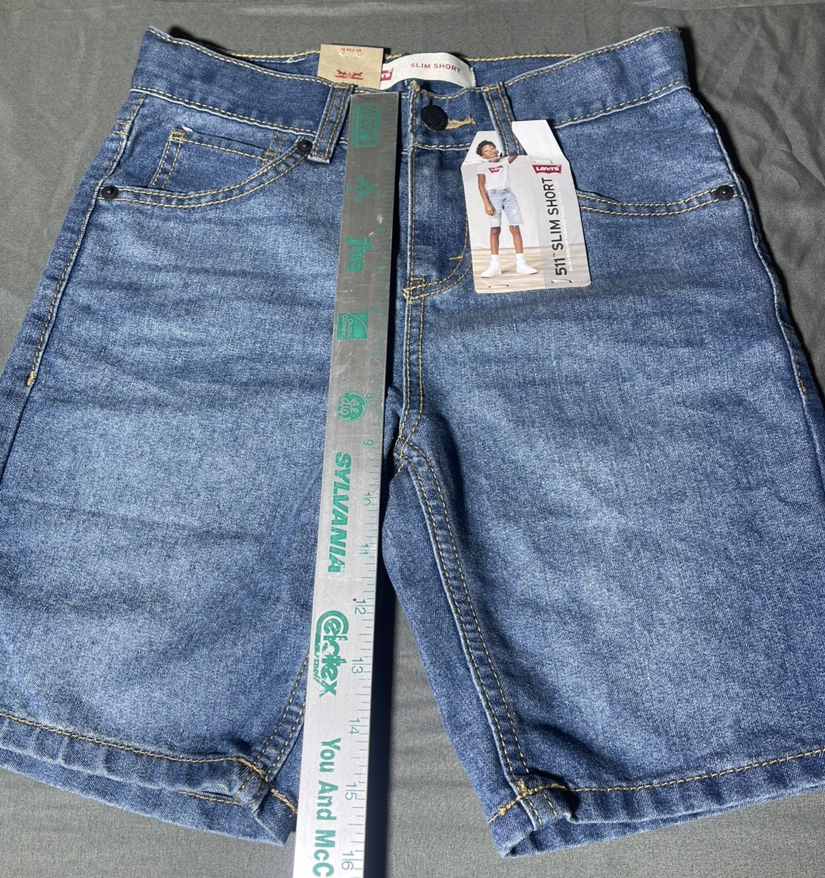 Levi's Boys Adjustable Waistband Slim Fit Denim Shorts Size 10 reg  thumbnail 9