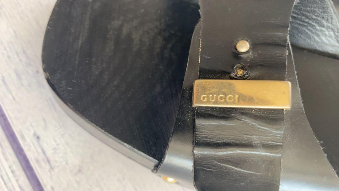 Gucci Mules Sandals Wood-Heels Black Size 36.5 US About6.5 For Women thumbnail 23