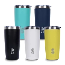 Pack 5 SINT 20 Oz Insulated Tumbler Splash-Proof Lid  Hot & Cold Beverage Travel