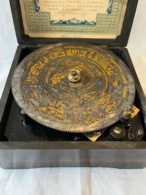 Antique Symphonion Mechanical Music Box. krank type. video in