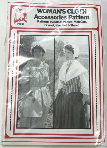 Eagle's View Pattern Woman's Colonial Theater Cloth Bonnet Shawl Cap PM/55